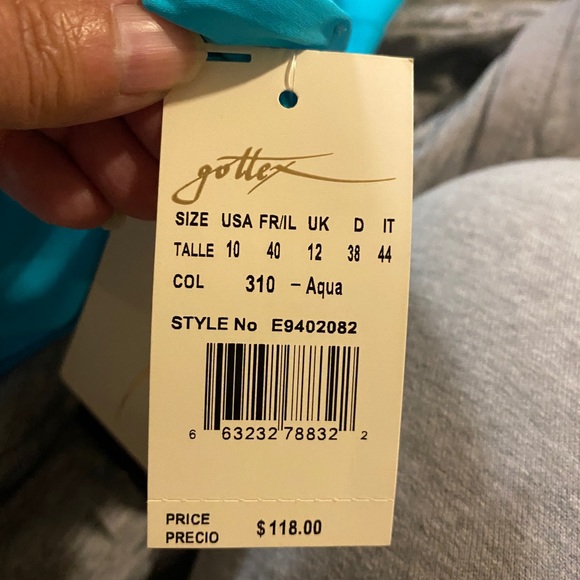 Profile by Gottex Womens Convertible V-Neck Swimsuit Tutti Frutti Aqua 10 New - Picture 5 of 10